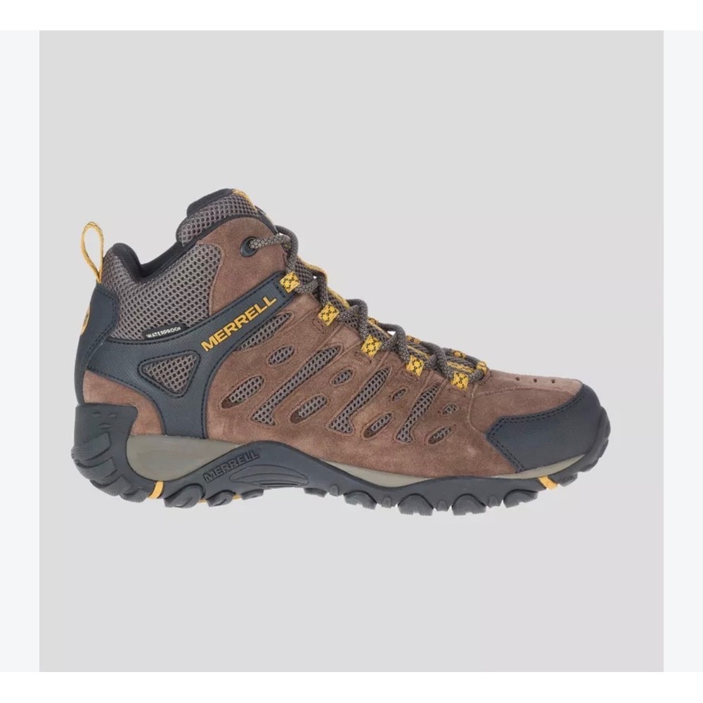 Merrell Alverstone Mid Waterproof Hiking Boots Mens 8.5 Brown Black